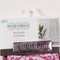 PEVA printed shower curtain sets with metal hooks